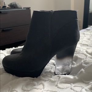 Black boot heels with clear heel